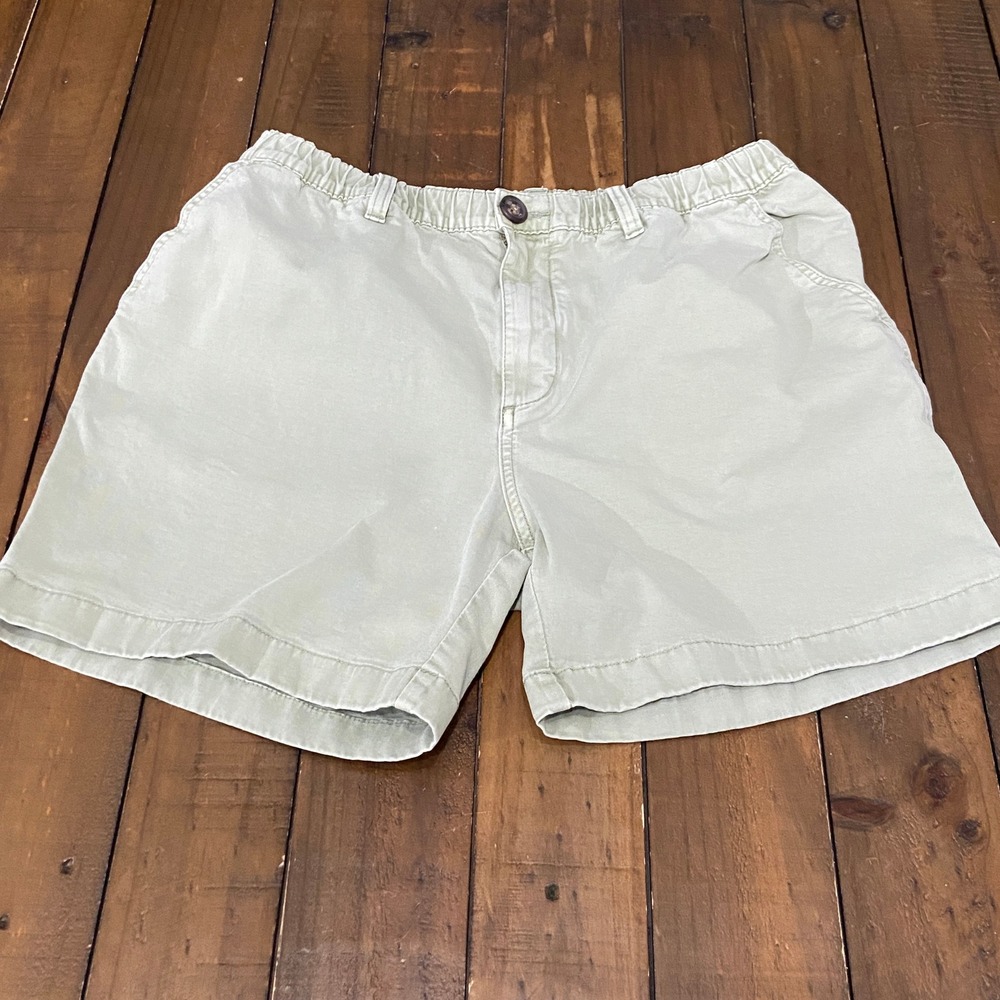 Chubbies Mens Stretch Twill Elastic Waist Shorts Sage Green Size Medium 5.5"